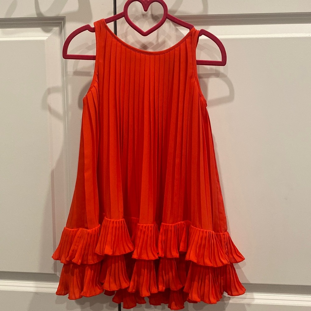 Girls red ruffle dress. Size 4. Landsend